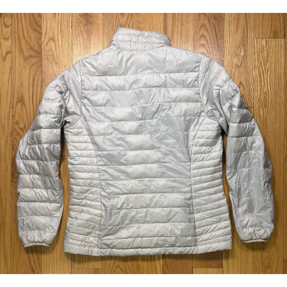 Patagonia Down Sweater Jacket Womens Large Off White Quilted Puffer Full Zip - Picture 3 of 8